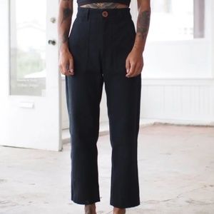 ISO Beaton Utility Black Denim Pants Size 4
